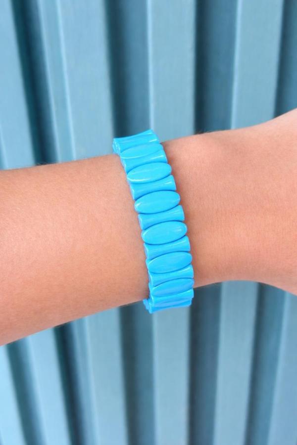 Pulseras elásticas azul y rosada