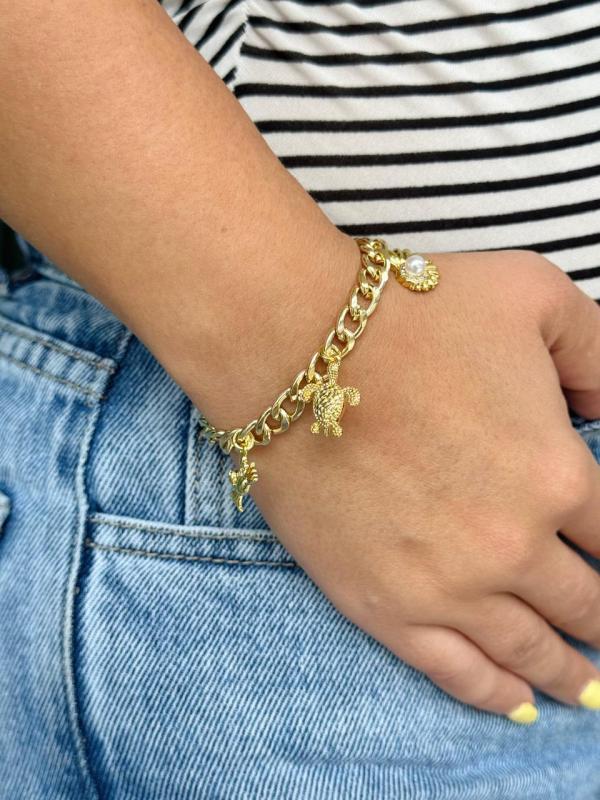 Pulsera tortuga y concha