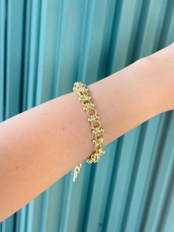 Pulsera bolitas cruzadas 4000