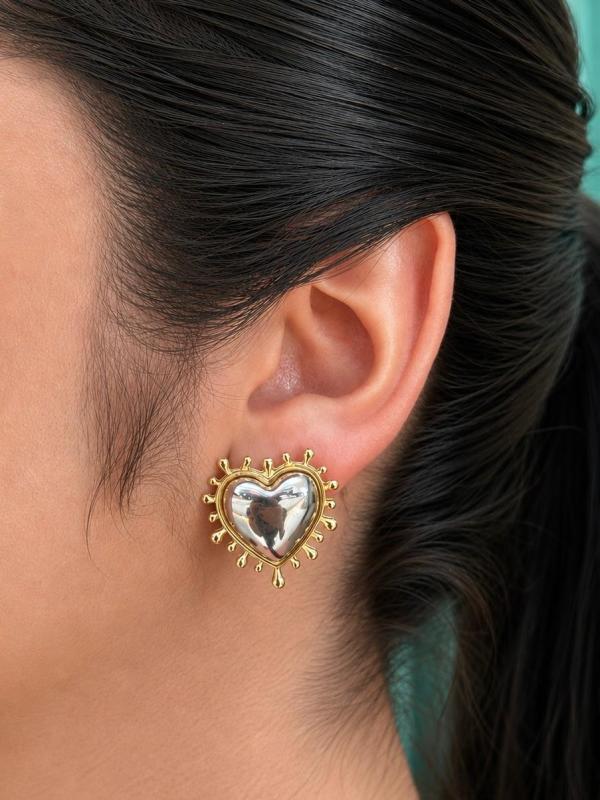 Aretes Bicolor Corazon