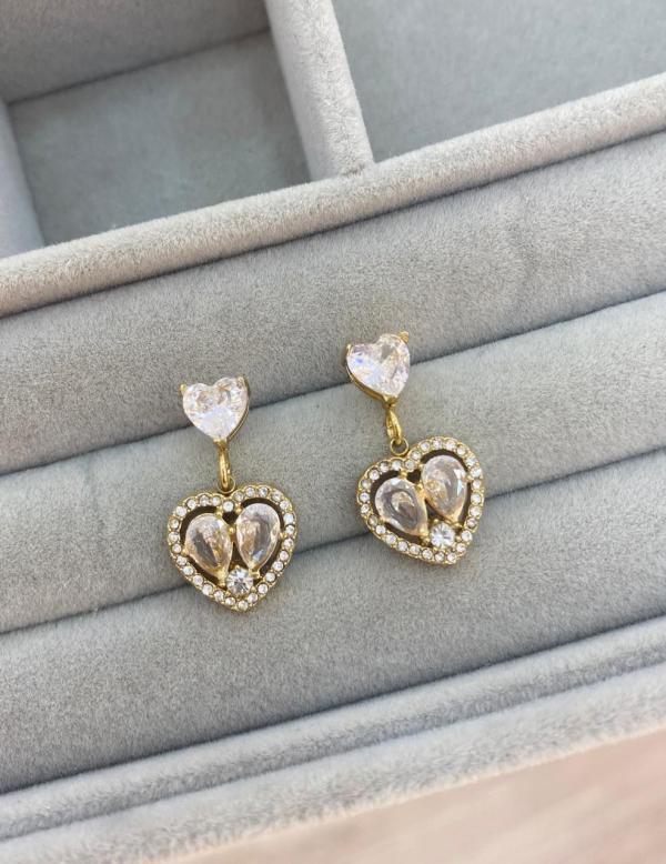 Aretes Corazón Brillos