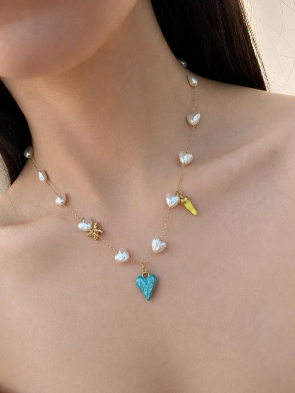 Cadena Corazones Blancos