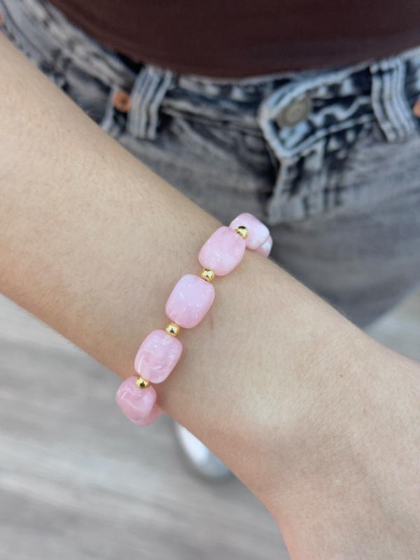 Pulsera Perlas Color Rosado