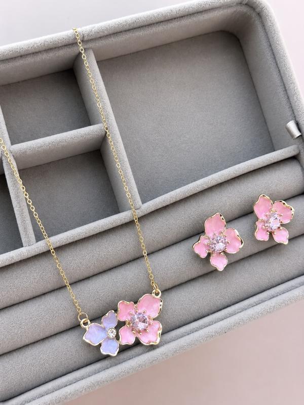 Juego Flor Rosada y Morada