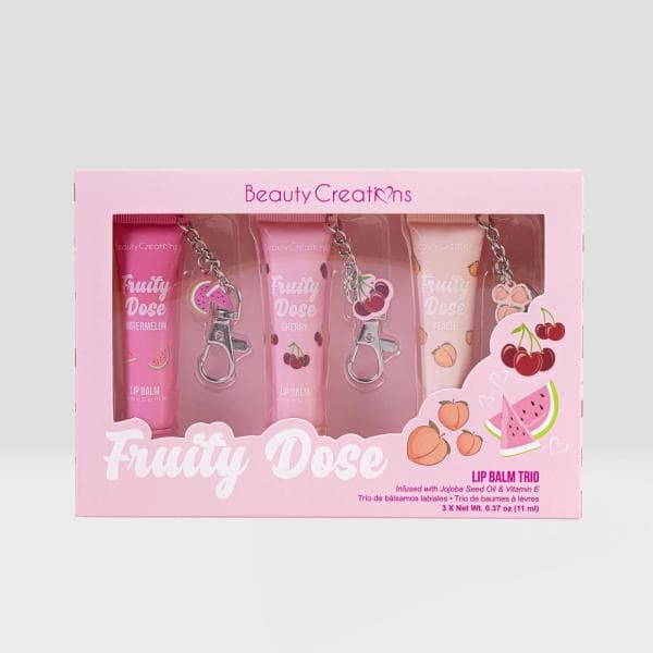 Trío Balsamo Labial Fuity Dose con llavero