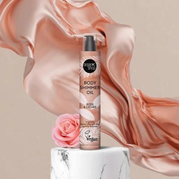 Aceite Corporal con Escarcha Rosa